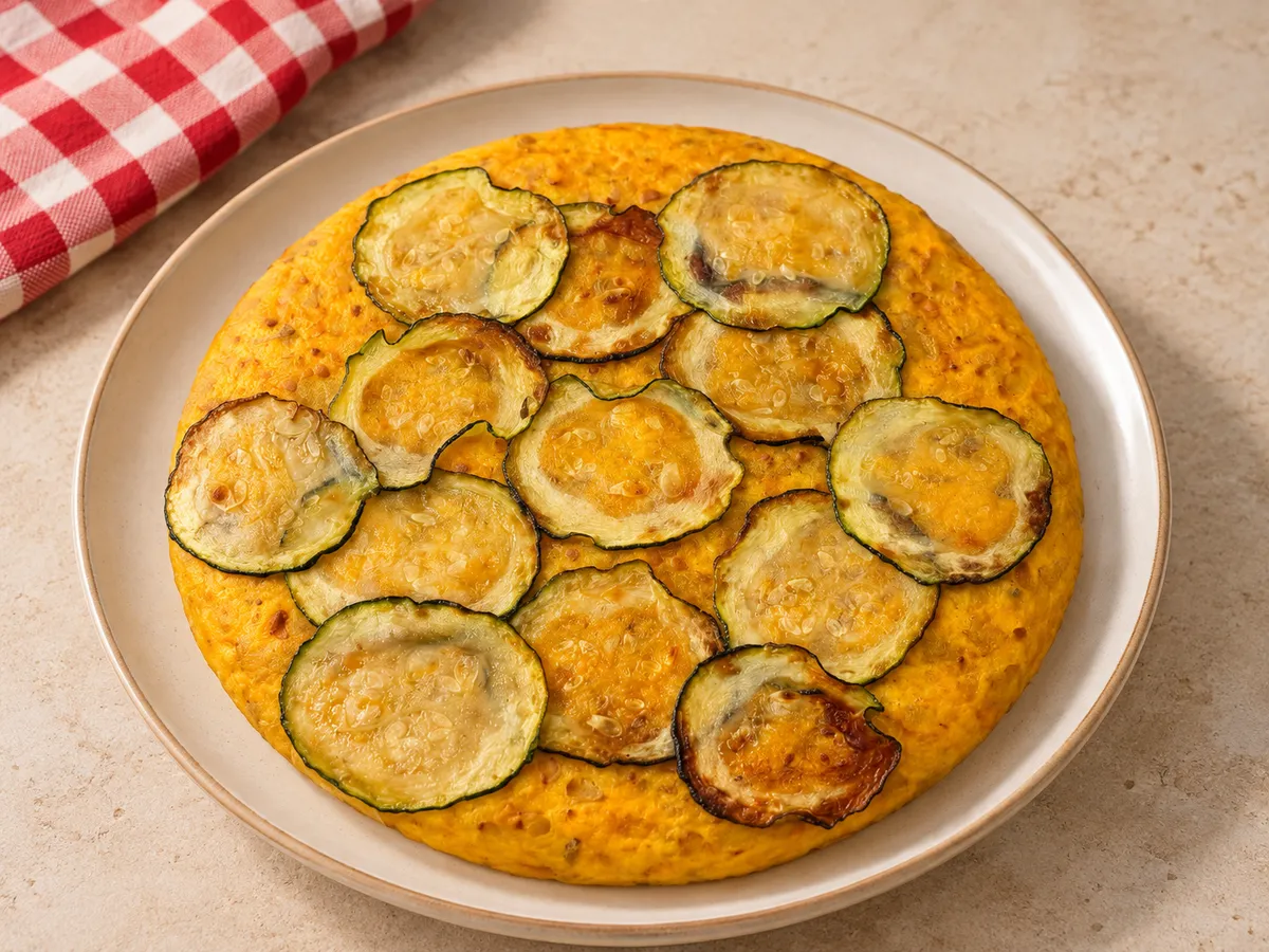 Tortilla de calabacín y gouda